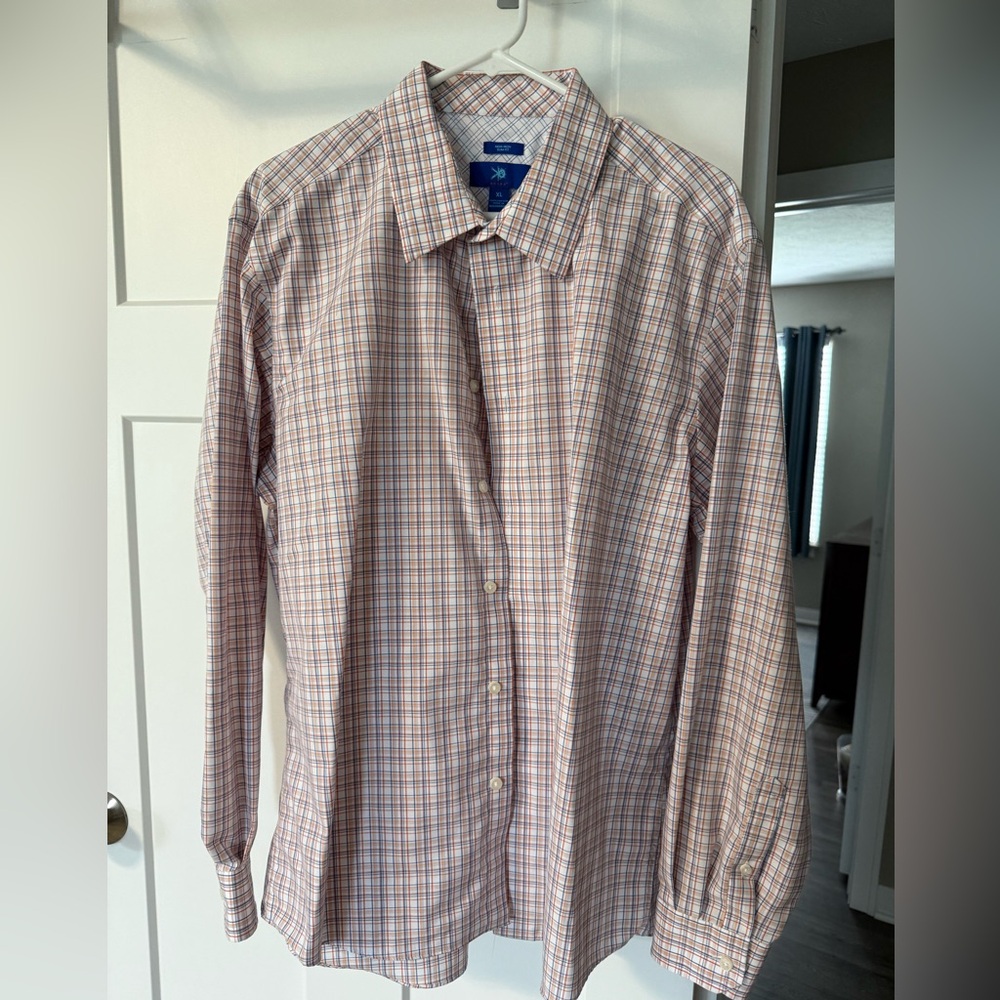 Egara Blue and Orange Casual Button Down Shirt